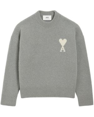Ami Paris De Coeur Rundhalspullover - Grau