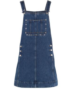 7 For All Mankind Denim Kleid Mit Vordertasche - Blau