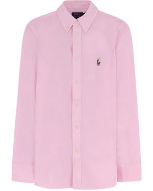 Polo Ralph Lauren Overhemden ,Roze ,Katoen Oxford Shirt