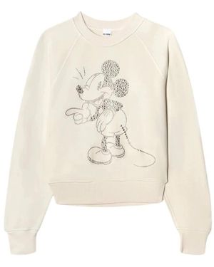 RE/DONE Klassieke Mickey Mouse Sweater - Wit