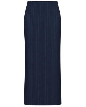 MARSĒM Lange Rechte Rok - Blauw