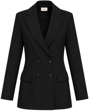 Marella Jassen ,Zwart ,Leer Emmtavola Blazer