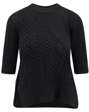 Sacai Round-Neck Knitwear - Nero