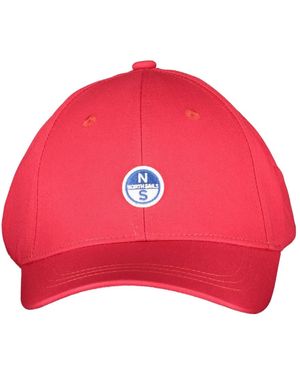 North Sails Cappellino rosso con visiera e logo ricamato