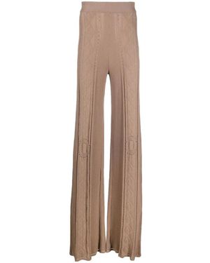 Marine Serre Pointelle Gebreide Broek - Bruin