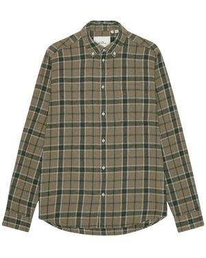 Les Deux Overhemden ,Bruin ,Katoen Vintage Check Shirt - Groen