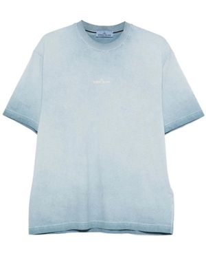 Stone Island Tops ,Blauw T-Shirts En Polo's