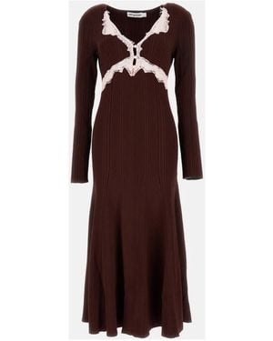 Self-Portrait Midi Dresses - Brown