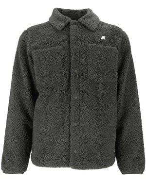 K-Way Jassen ,Groen ,Polyester Cameron Sherpa Polar Giacca - Grijs