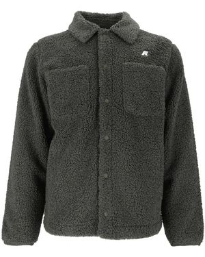 K-Way Jassen ,Groen ,Polyester Cameron Sherpa Polar Giacca - Grijs