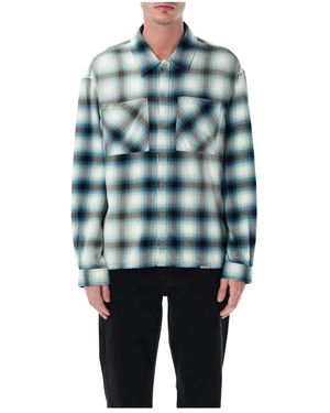 Represent Sun Bleached Flannel Shirt - Blau