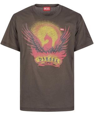DIESEL Tops ,Bruin ,T-Norm Aa1 T-Shirt - Grijs
