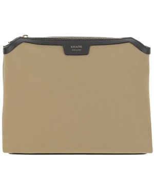KHAITE Schultertasche Aus Canvas Und Leder - Grün