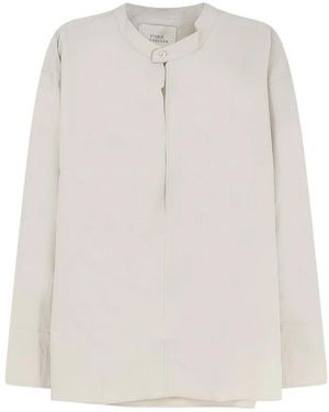 Studio Nicholson Overhemden ,Katoen Korean Collar Oversized Shirt - Wit