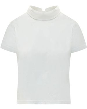 Givenchy T-Shirt Mit Hohem Kragen - Weiß