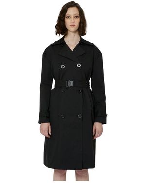 John Richmond Langer doppelreihiger trenchcoat - Schwarz