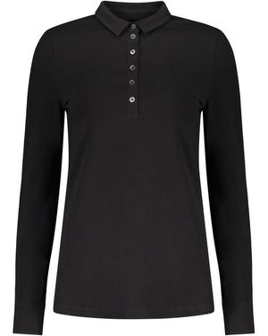 Moorer Tops ,Zwart ,Katoen Lange Mouwen Polo