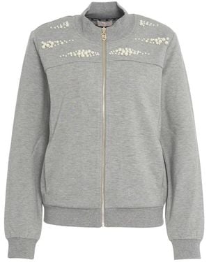 Liu Jo Sweatshirt Mit Perlenverzierung Grigio Aw25 - Grau