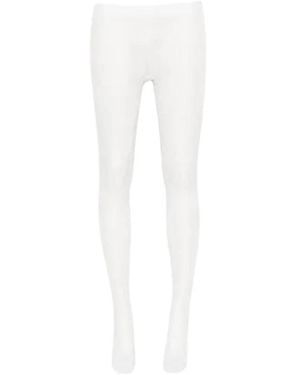 Dolce & Gabbana Tüll-Strumpfhose Mit Jacquard-Logo - Weiß