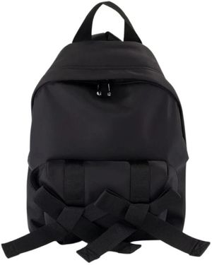 Simone Rocha Schwarzer Nylon-Bogen-Front-Rucksack