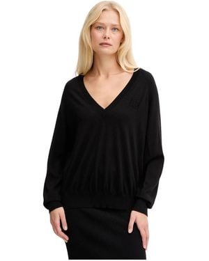 Elisabetta Franchi V-Ausschnitt Strickware - Schwarz