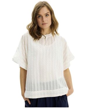 iN FRONT Weiße Joanna Bluse Mit Similisten
