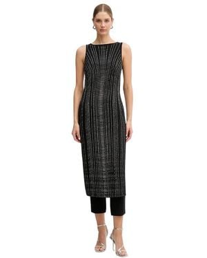 Pinko Kleedjes ,Zwart ,Leer Jumpsuit Met Strass-Versiering