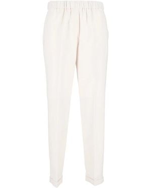 Antonelli Broeken ,Wit ,Wol Rosalba Slim-Fit Pantalon