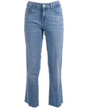 7 For All Mankind Jeans ,Blauw ,Denim Calie Straight Ankle