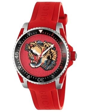 Gucci Dive Tiger Uhr - Rot