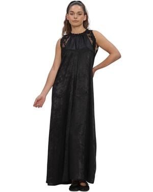 Summum Kleedjes ,Zwart ,Leer Dress Satin