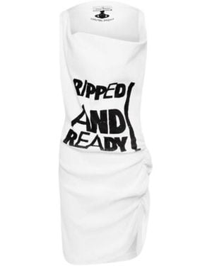 Vivienne Westwood Abito Virginia in cotone stretch bianco