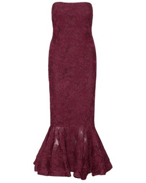 ROTATE BIRGER CHRISTENSEN Kleedjes ,Rood ,Polyester Flower Mesh Flounce Jurk