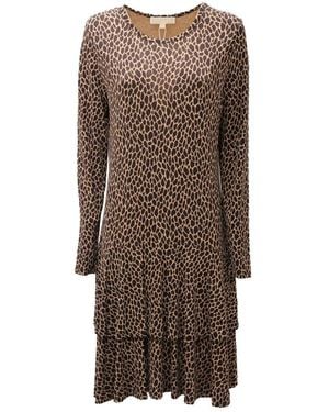 Michael Kors Leopard Matte-jersey Dress - Multicolour