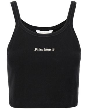 Palm Angels Classic Logo Crop Tank Top - Zwart