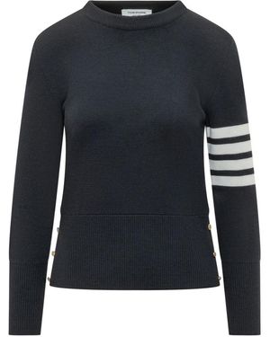 Thom Browne Milano Stitch Classic 4-Bar Pullover - Blauw