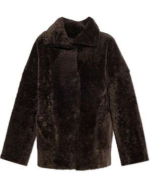 Arma Jassen ,Bruin ,Leer Reversible Shearling Coat Isabella - Zwart