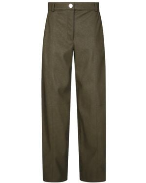 Pinko Leather Trousers - Verde