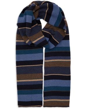 Gallo Bufanda Azul Simple Con Rayas Multicolores, , Talla