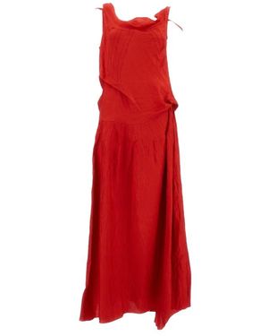 Plan C Asymmetrische Maxi Jurk - Rood