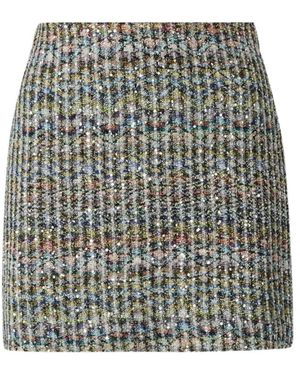 Missoni Rokken ,Grijs ,Pailletten Chevron Viscose-Blend Mini Rok