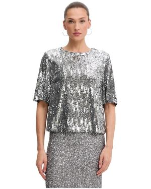 Aniye By Lulu Pailletten Top - Grijs