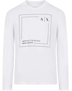 ARMANI EXCHANGE Long Sleeve Tops - White