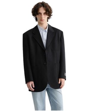 DUNST Klassischer Wollblazer Mit 2 Knöpfen - Schwarz