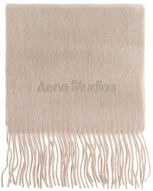 Acne Studios Wool Logo Scarf - Braun
