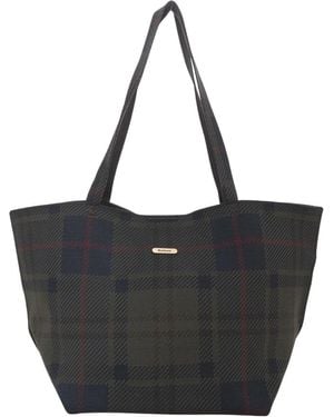 Barbour Tassen ,Groen ,Polyester Layla Tartan Grote Shopper - Zwart