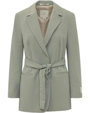 Calvin Klein Casual Twill Blazer Met Riem - Groen