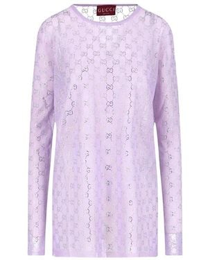 Gucci Round-Neck Knitwear - Morado