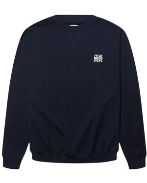Woodbird Hoodies & Sweatvesten ,Blauw ,Katoen Wbcane Hk Crew