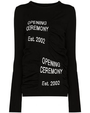 Opening Ceremony Tops ,Zwart ,Box Logo Wrinkles Tech Top